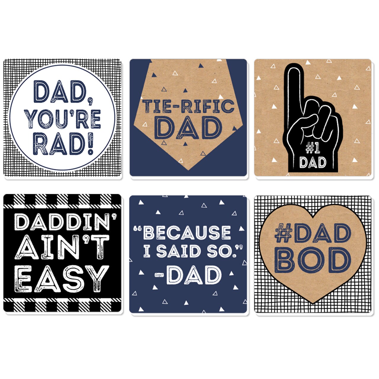 Big Dot of Happiness My Dad is Rad - Funny Father's Day Party Decorations - Drink Coasters - Set of 6